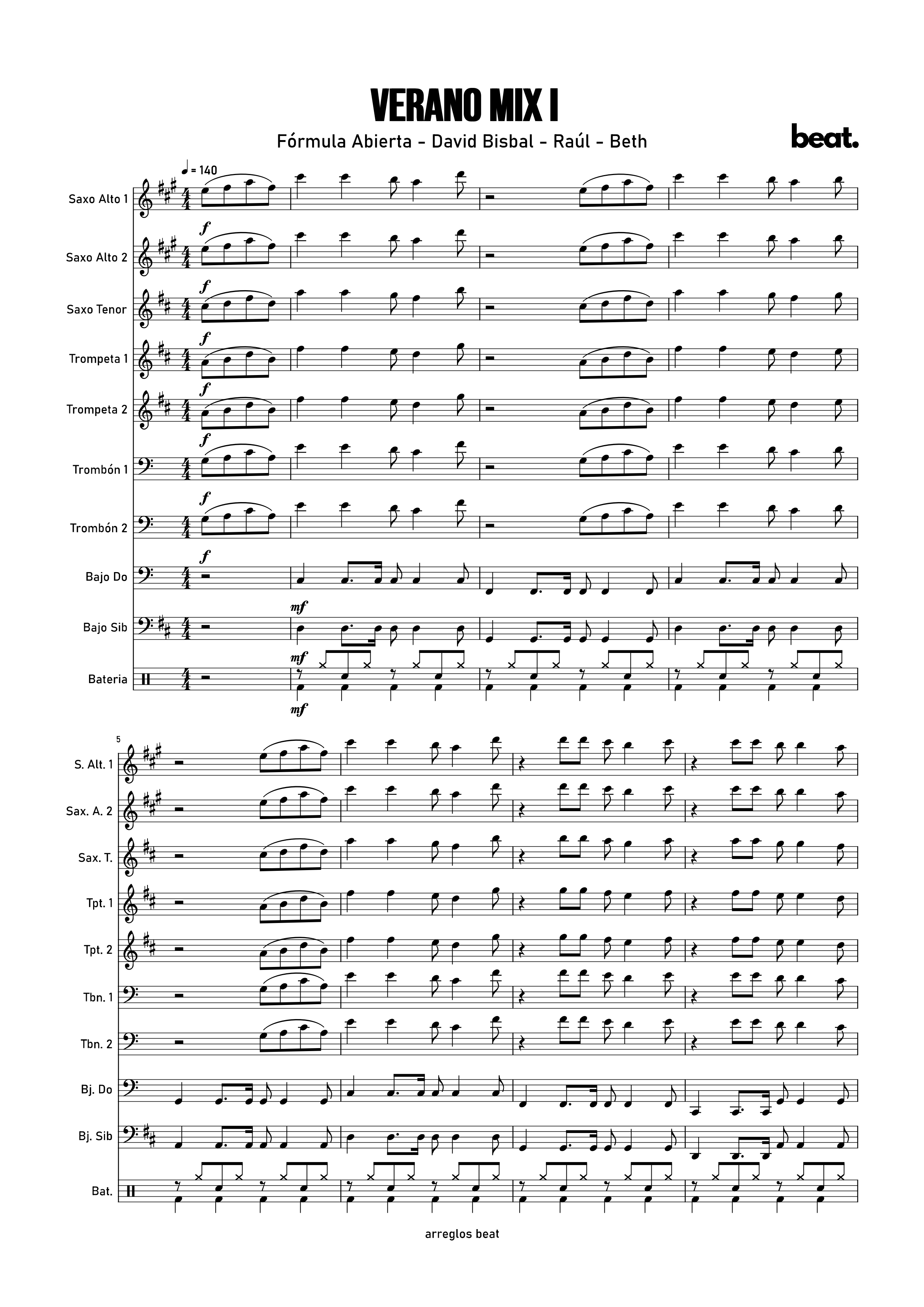 Vista previa de la partitura de Verano Mix